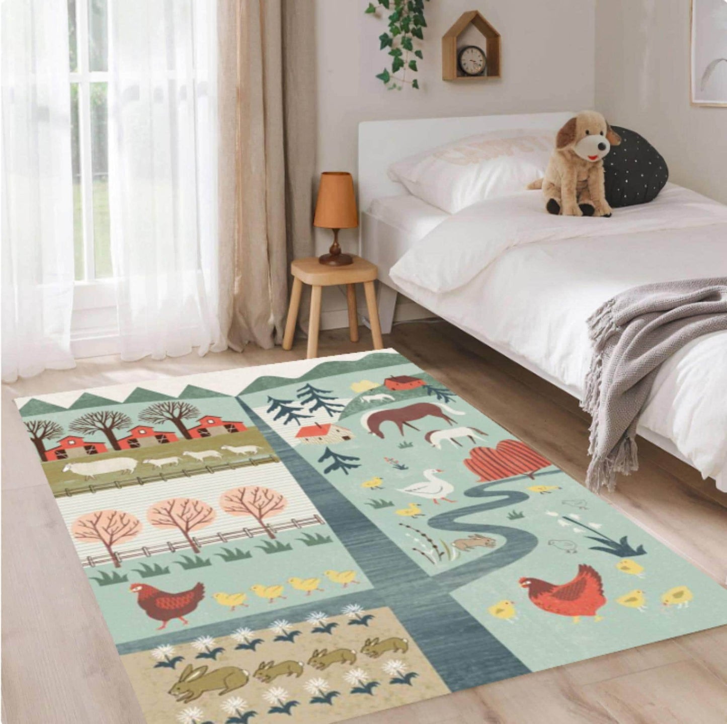 Rug Farm for Kids Washable Rug Playroom Decor