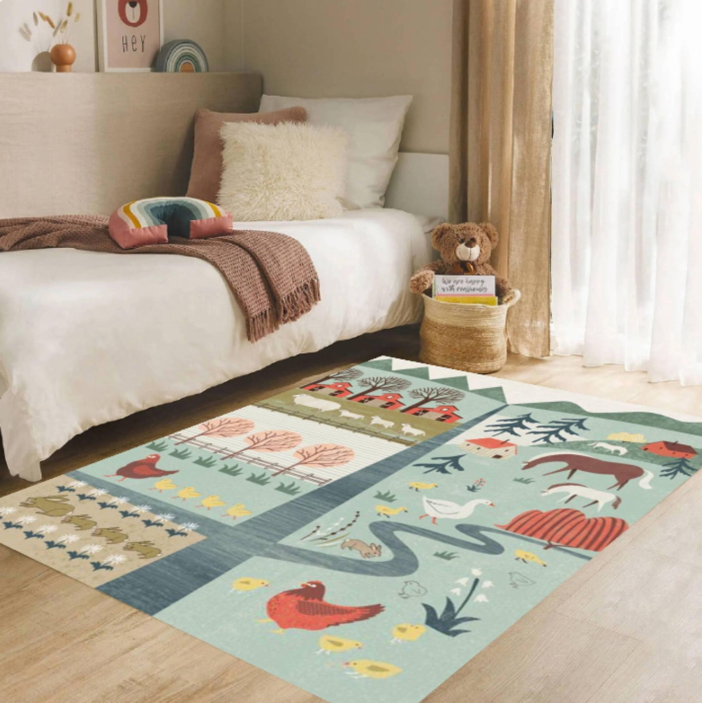 Rug Farm for Kids Washable Rug Playroom Decor