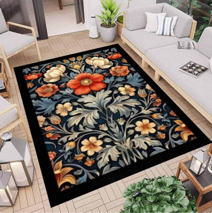 William Morris Floral Botanical Washable Non-slip Rug