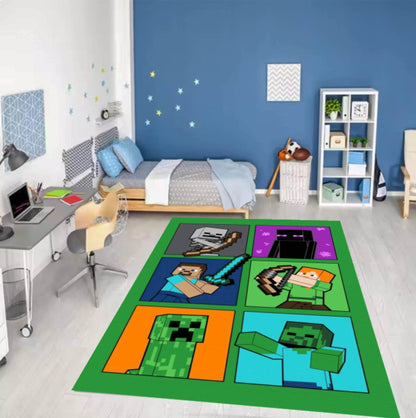 Pixel Game for Kids Washable Rug for Gamers
