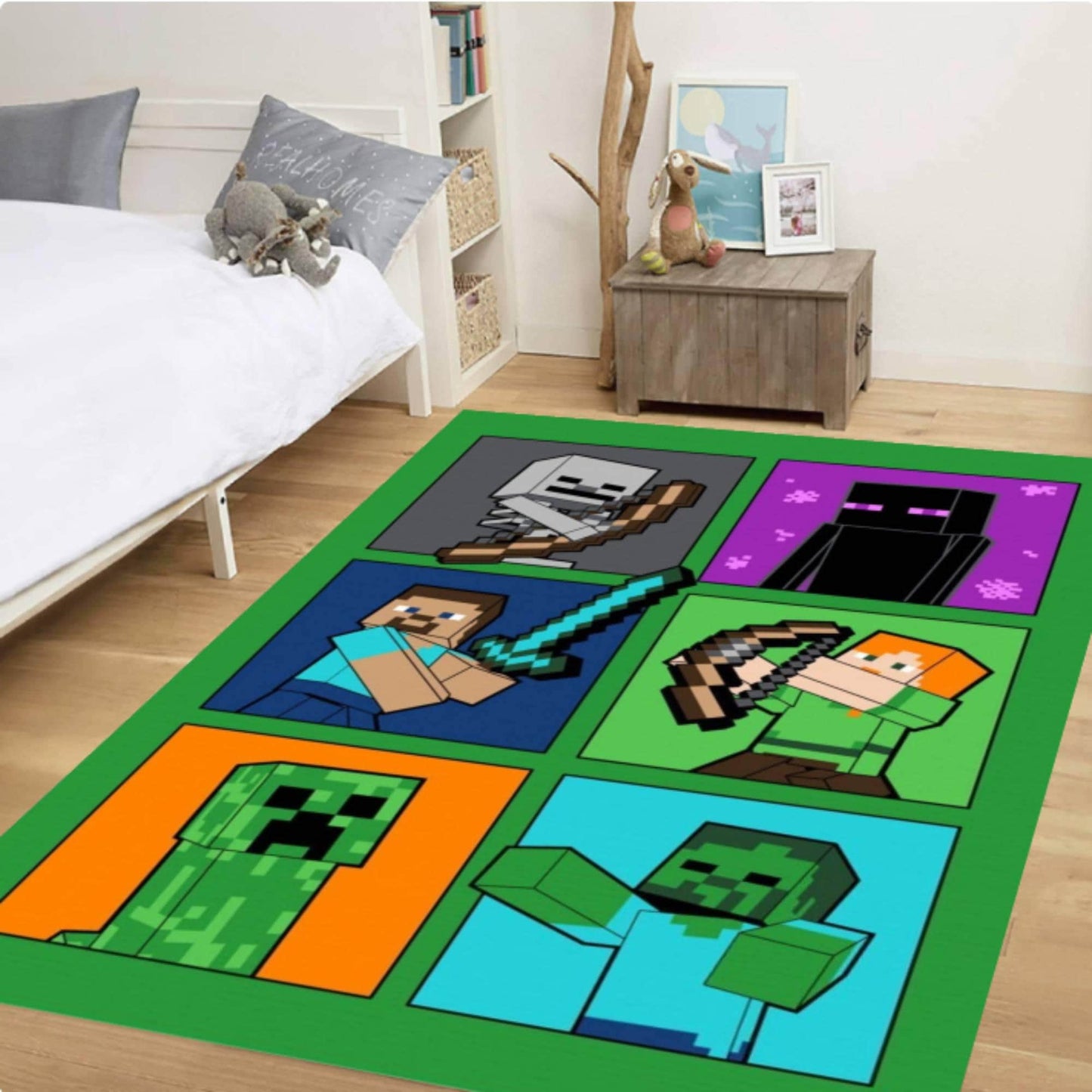 Pixel Game for Kids Washable Rug for Gamers