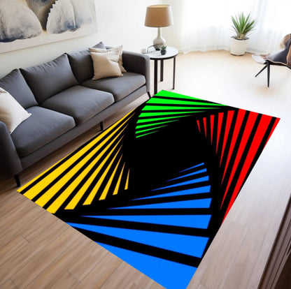 Modern Geometric Colorful Area Rug – Abstract Color Block