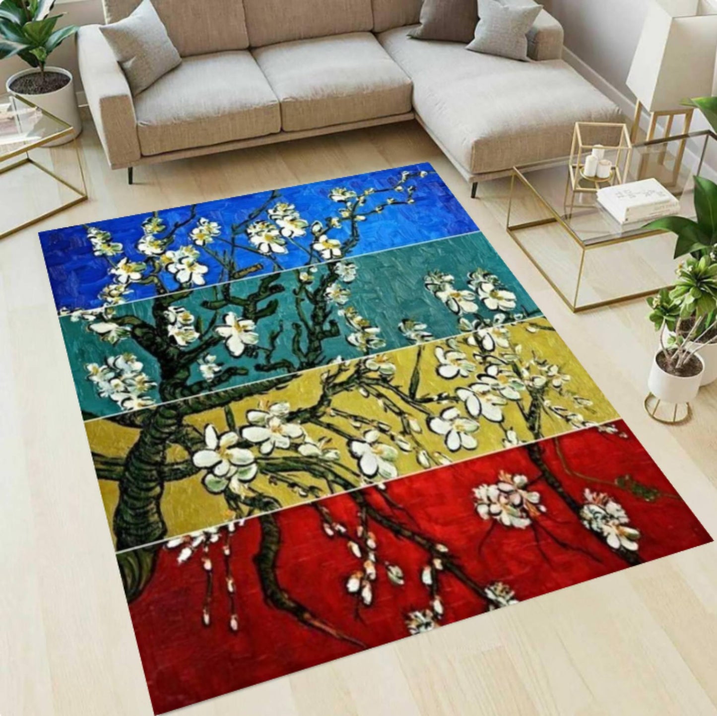 Van Gogh Almond Blossom Rug Washable Art Decor