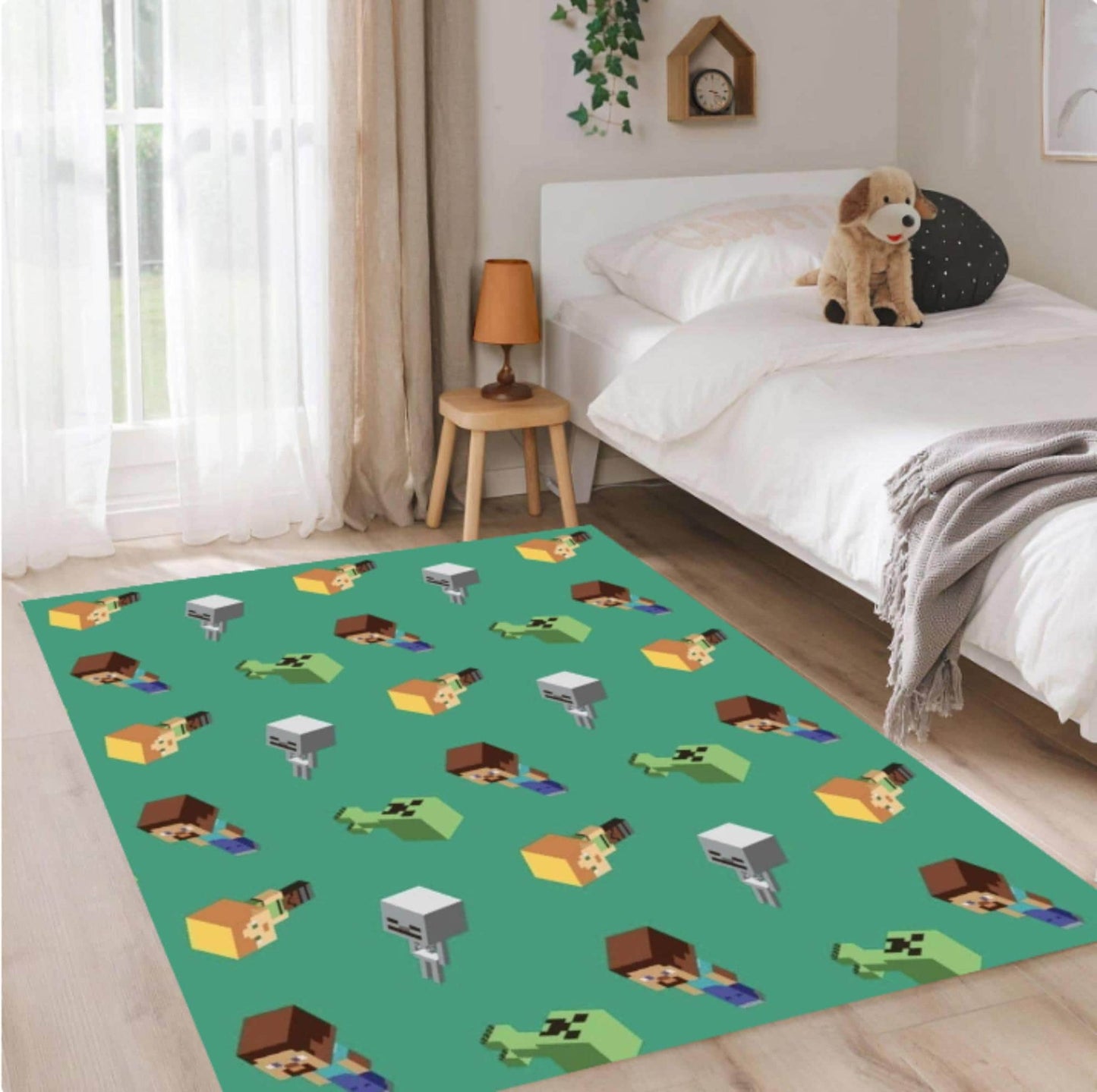 Pixel Gamer Kids Area Rug – Retro Video Game Washable Non-Slip