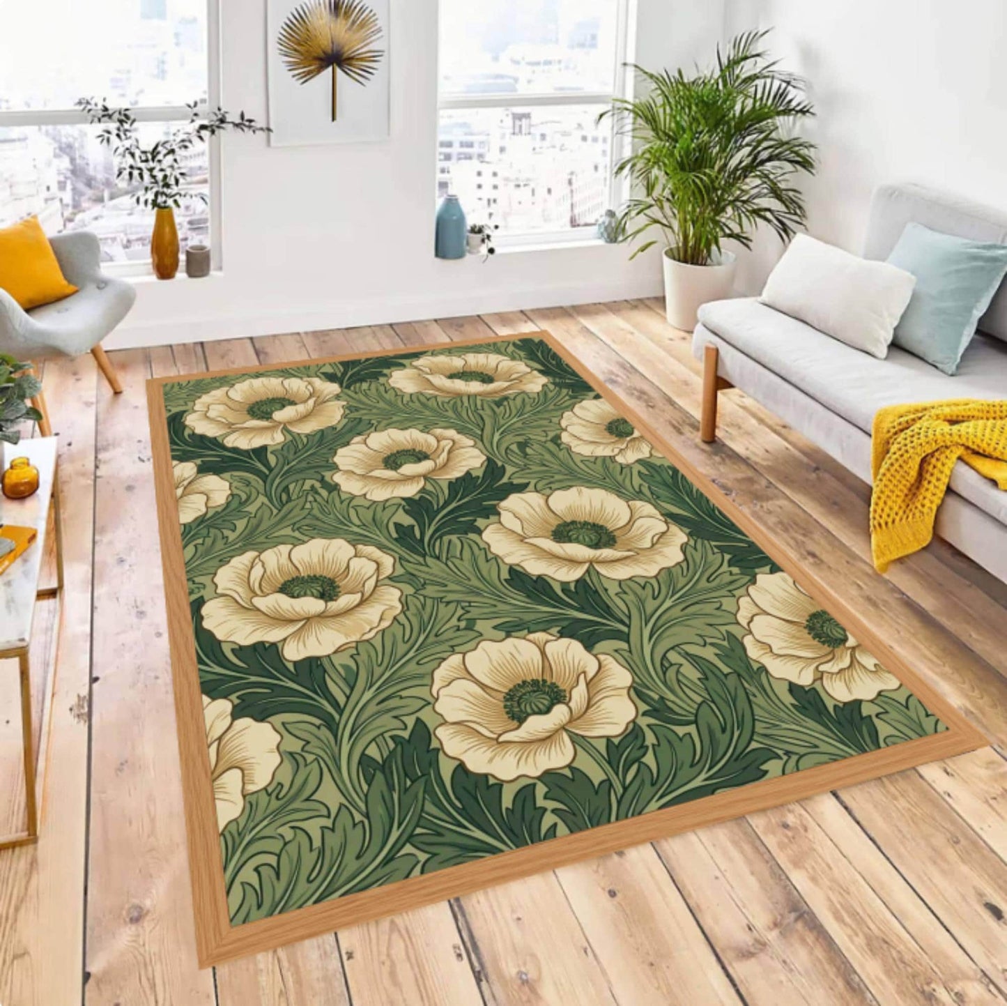 William Morris Big Sunflower Rug Washable Non-Slip