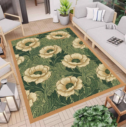 William Morris Flower Garden Rug, Arts & Crafts Style