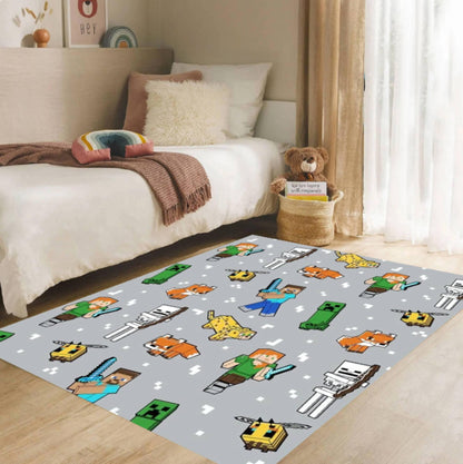 Pixel Gaming Kids Area Rug – Video Game Controller Washable Non-Slip