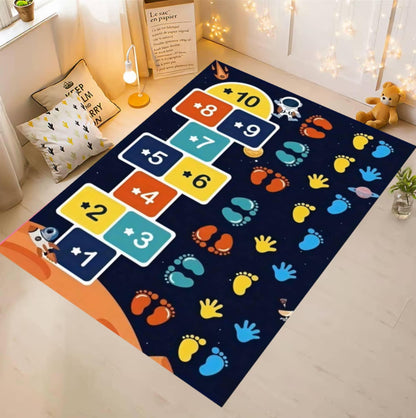 Space Hopscotch Montessori Rug – Solar System Number Game
