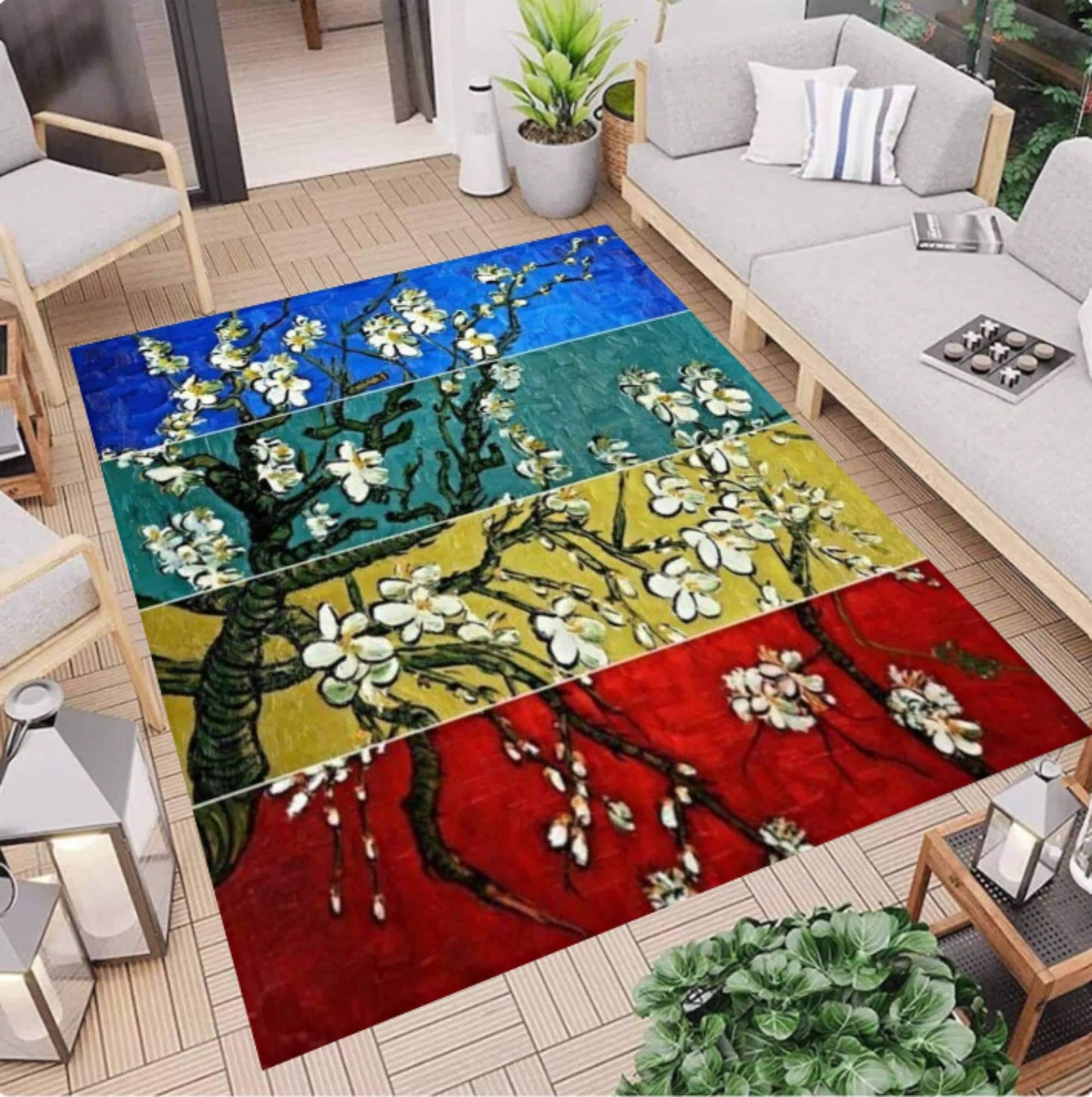 Van Gogh Almond Blossom Rug Washable Art Decor