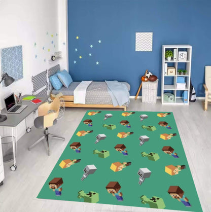 Pixel Gamer Kids Area Rug – Retro Video Game Washable Non-Slip