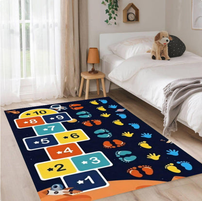 Space Hopscotch Montessori Rug – Solar System Number Game