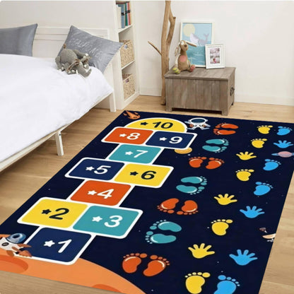 Space Hopscotch Montessori Rug – Solar System Number Game