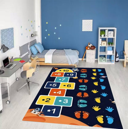 Space Hopscotch Montessori Rug – Solar System Number Game