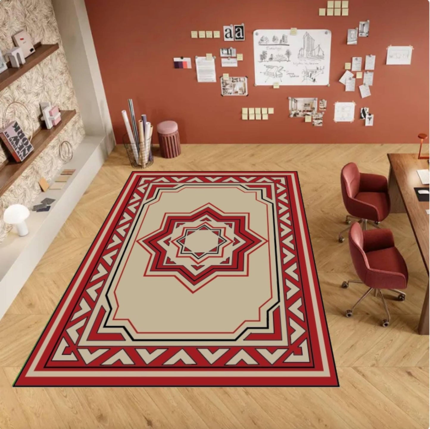 Traditional Persian Medallion Area Rug – Washable Non-Slip
