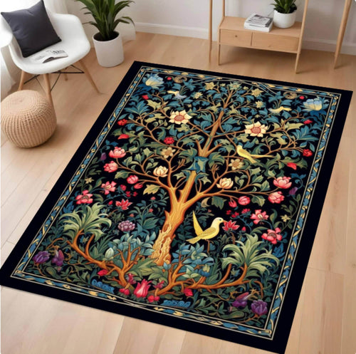 Decorative rug with a life tree design