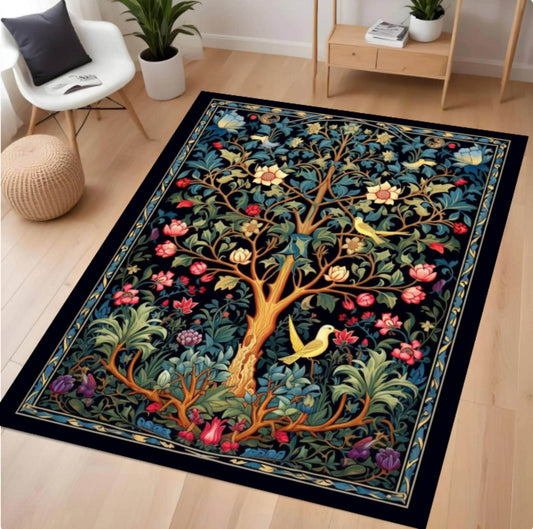 Decorative rug with a life tree design