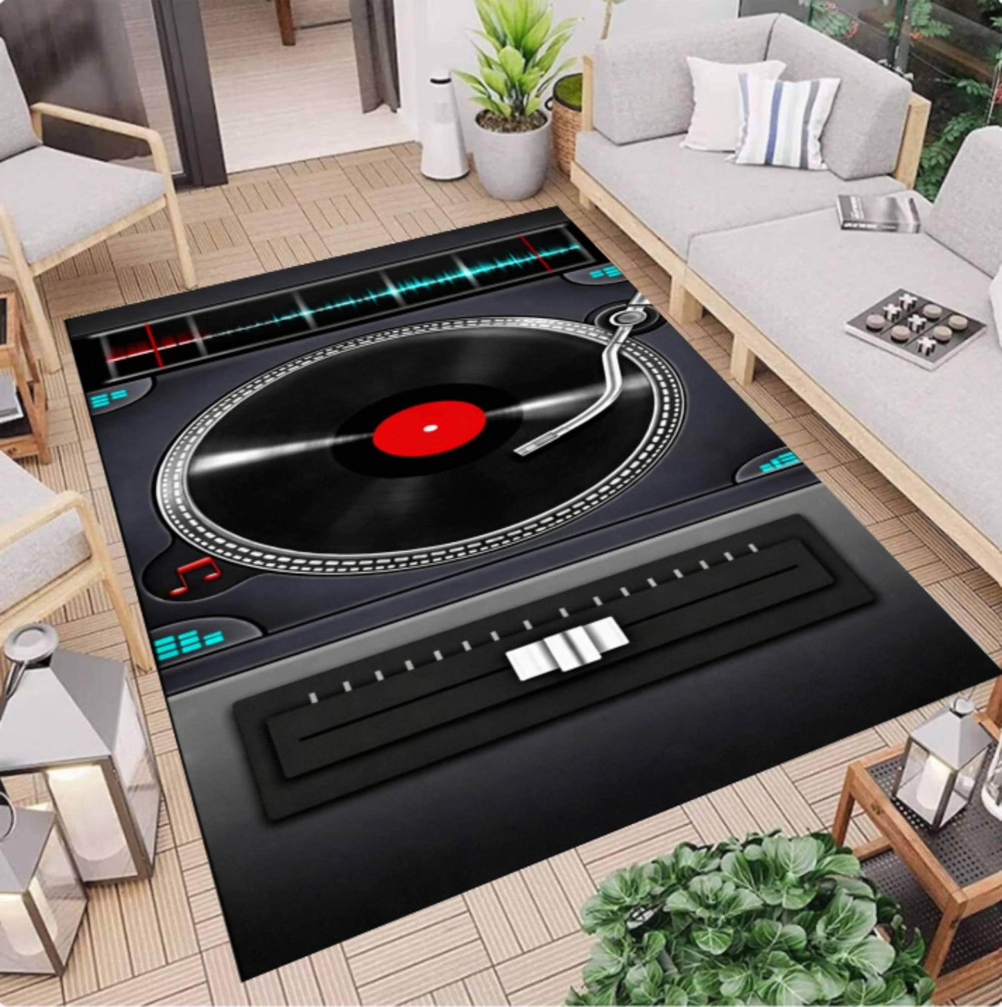 Rug DJ-draaitafel Rug Vinyl Record Player Decor Music Studio Washable