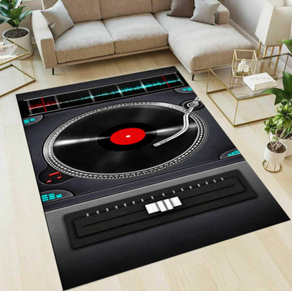Rug DJ-draaitafel Rug Vinyl Record Player Decor Music Studio Washable