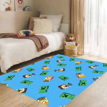Pixel Gaming Rug for Kids Retro Block Playroom Rug Gamer