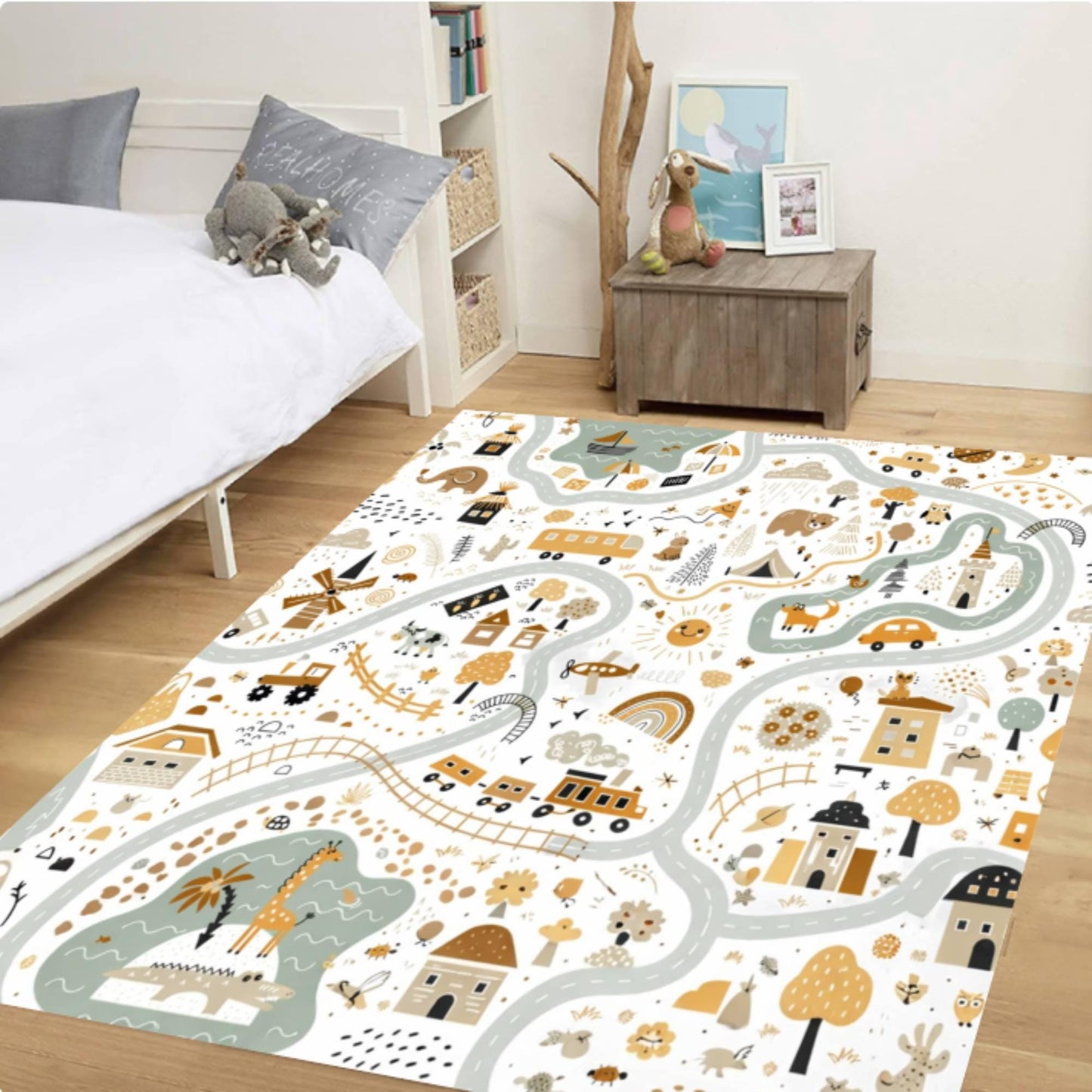 Rug with Road Map for Kids Rug for Kids Room