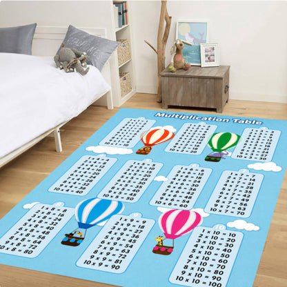 Kids Multiplication Table Rug - Educational Classroom & Playroom Area Rug