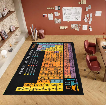 Periodic Table Science Rug - Chemistry Teacher Gift Washable Non-Slip Classroom Rug