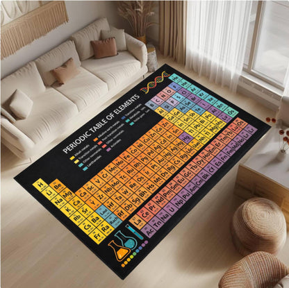 Periodic Table Science Rug - Chemistry Teacher Gift Washable Non-Slip Classroom Rug