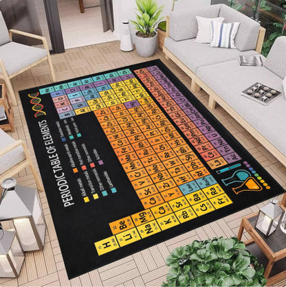 Periodic Table Science Rug - Chemistry Teacher Gift Washable Non-Slip Classroom Rug