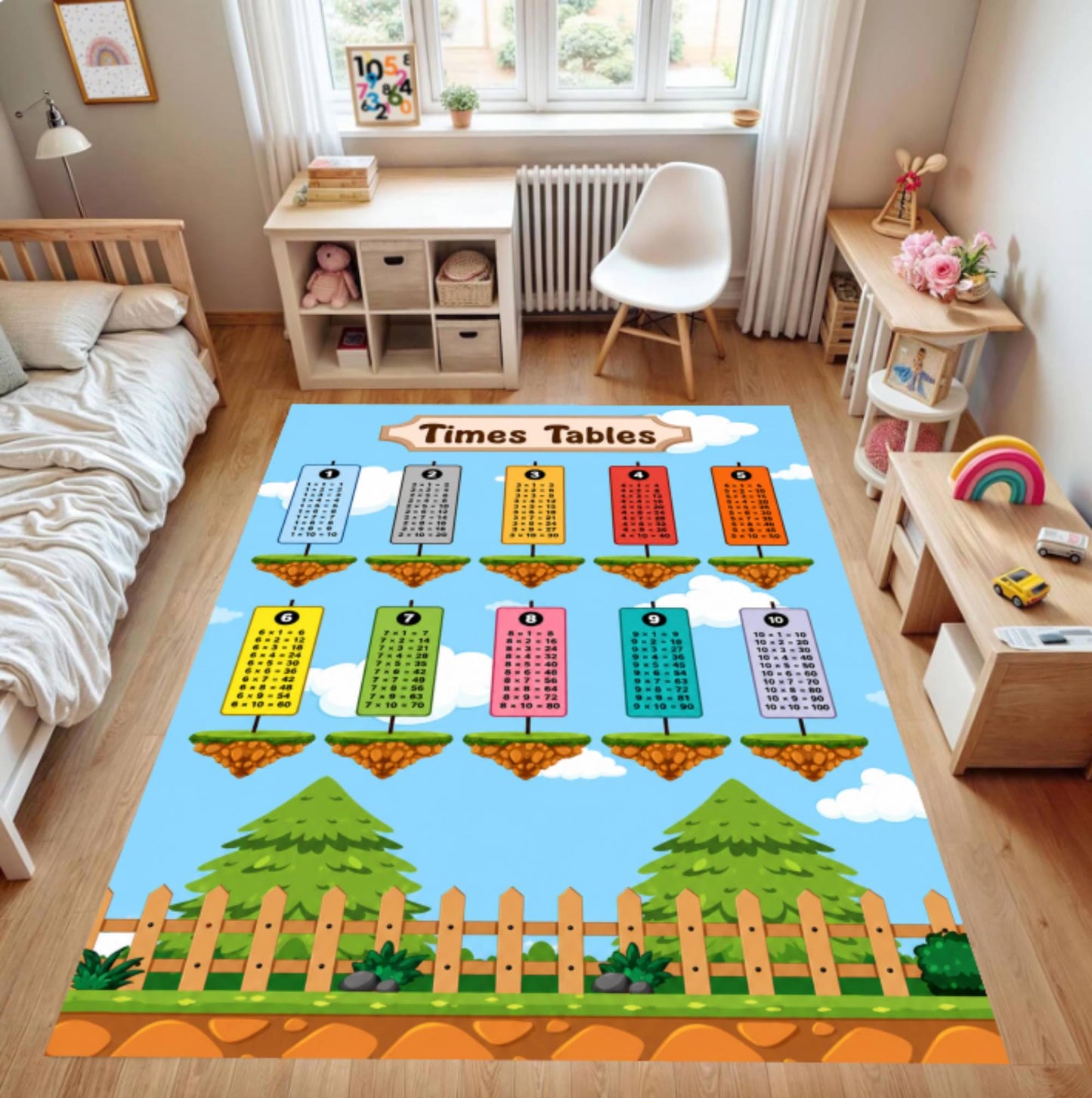 Kids Multiplication Table Rug - Educational Classroom & Playroom Rug