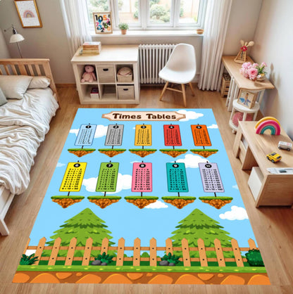 Kids Multiplication Table Rug - Educational Classroom & Playroom Rug