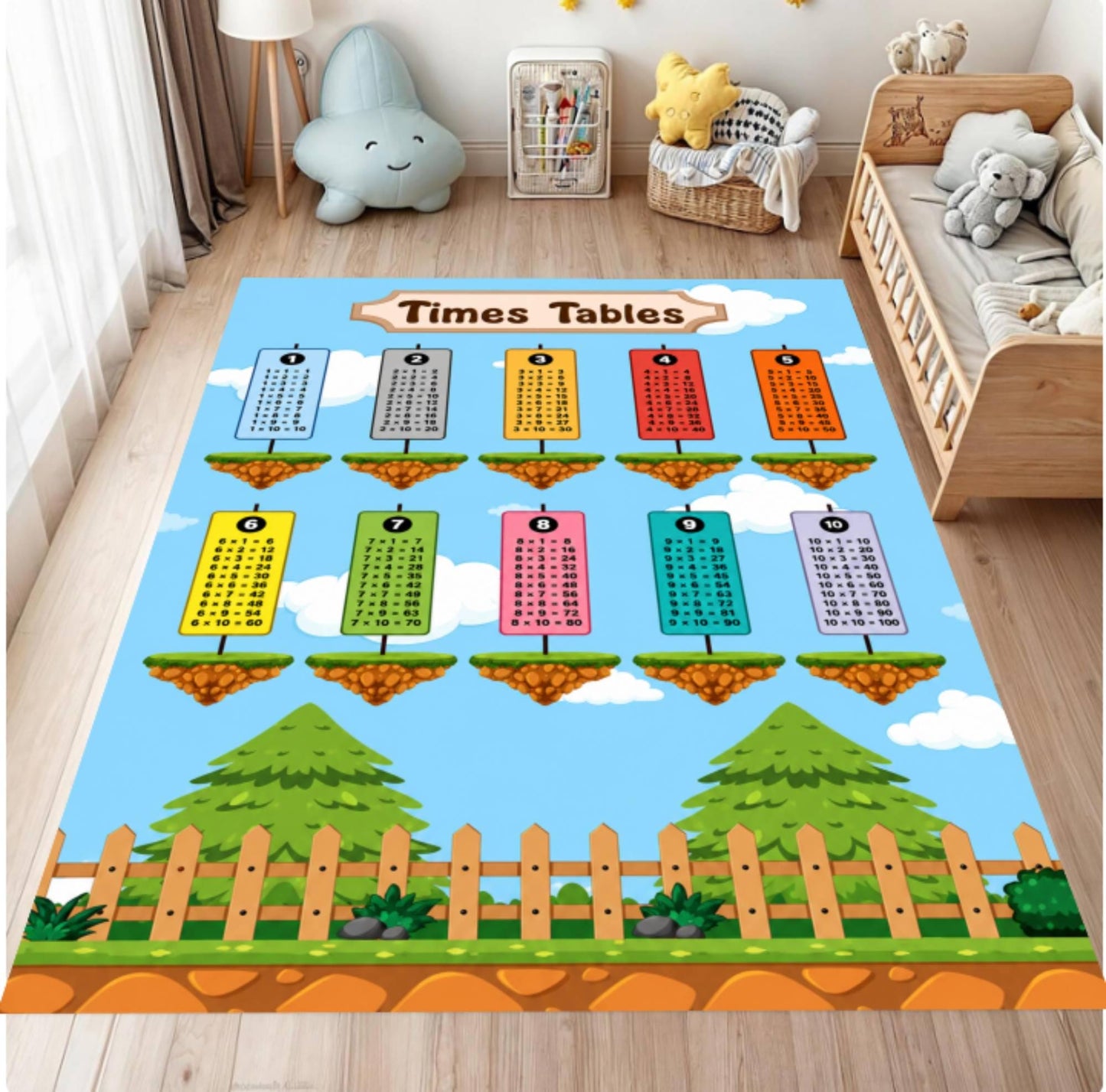 Kids Multiplication Table Rug - Educational Classroom & Playroom Rug