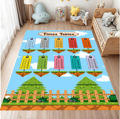 Kids Multiplication Table Rug - Educational Classroom & Playroom Rug