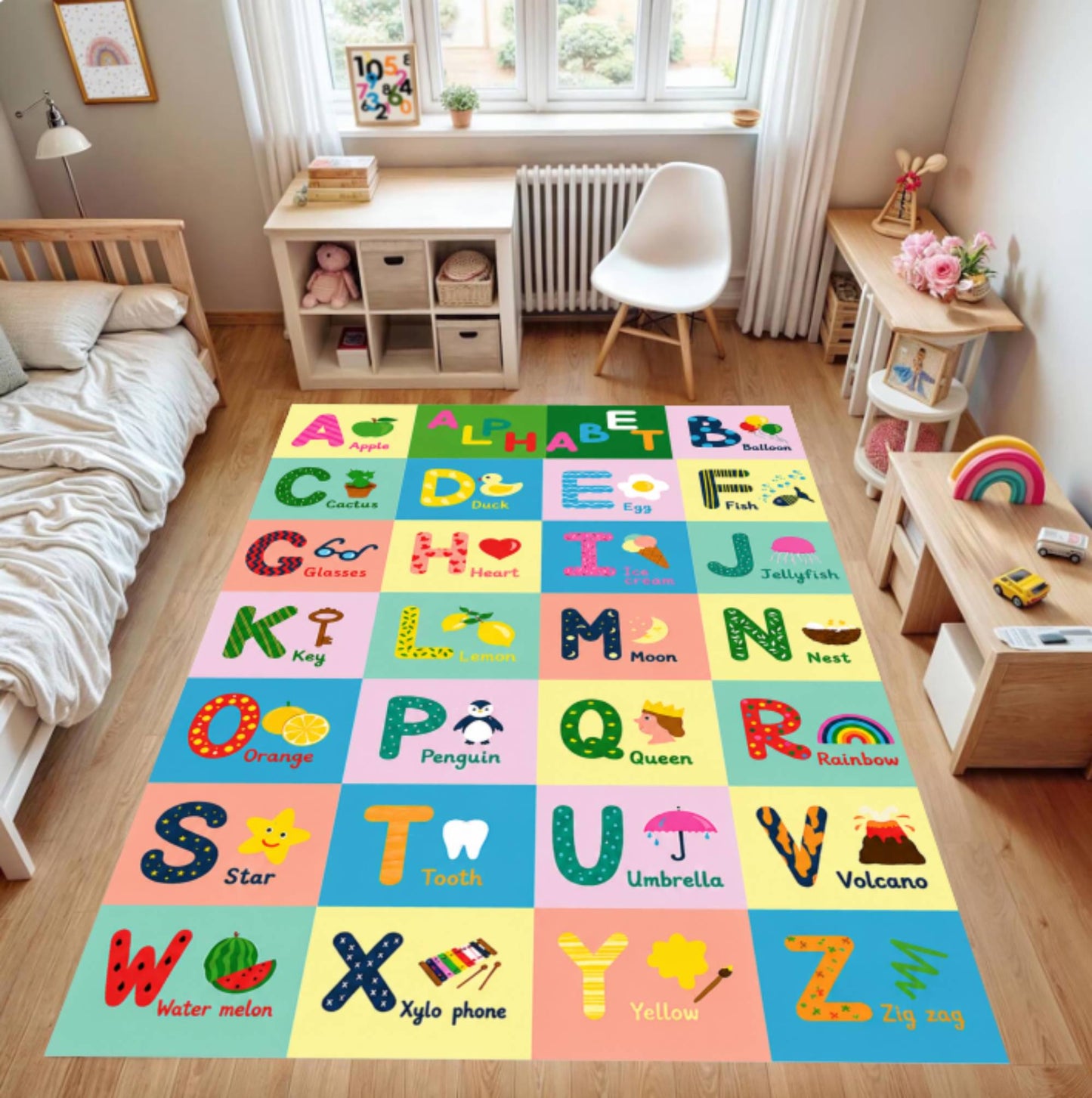 Montessori Learning Rug Alphabet Educational ABC