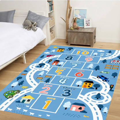 Hopscotch Montessori Kids Playroom Rug Washable Non-slip