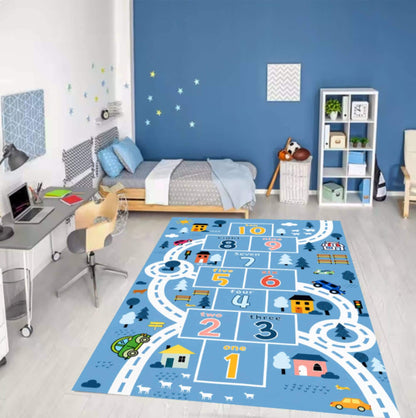 Hopscotch Montessori Kids Playroom Rug Washable Non-slip