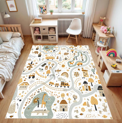 Rug with Road Map for Kids Rug for Kids Room
