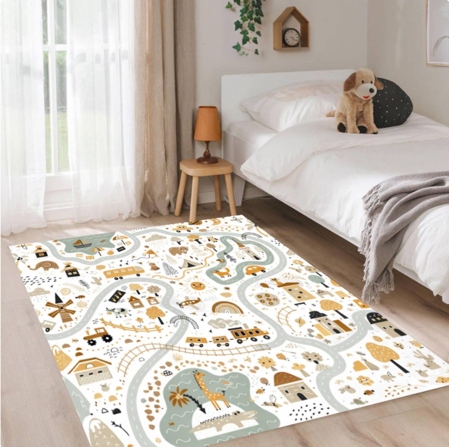 Rug with Road Map for Kids Rug for Kids Room