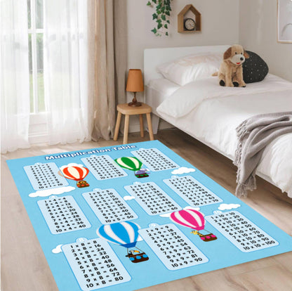 Kids Multiplication Table Rug - Educational Classroom & Playroom Area Rug