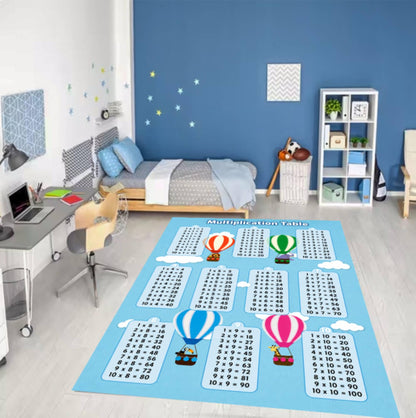 Kids Multiplication Table Rug - Educational Classroom & Playroom Area Rug