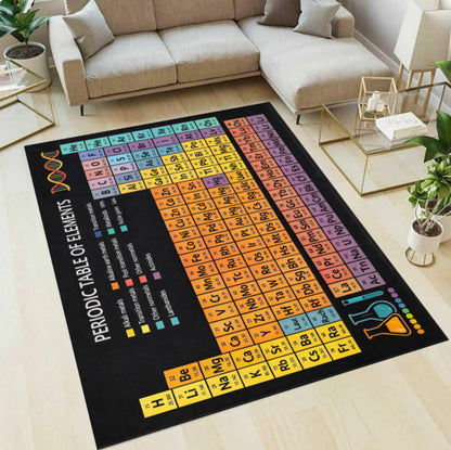 Periodic Table Science Rug - Chemistry Teacher Gift Washable Non-Slip Classroom Rug
