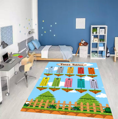 Kids Multiplication Table Rug - Educational Classroom & Playroom Rug