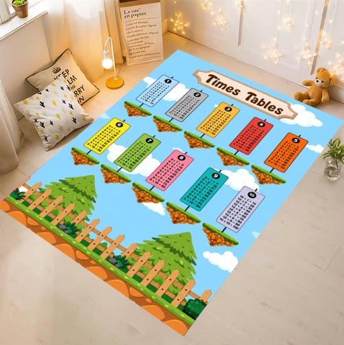 Montessori Kids Multiplication Table Rug - Educational Classroom & Playroom Rug