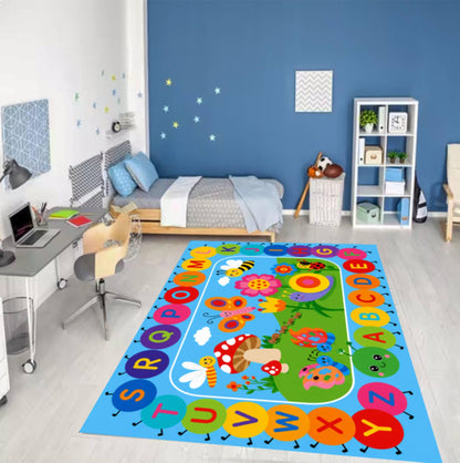 ABC Alphabet Kids Area Rug – Montessori Washable Non-Slip Rug
