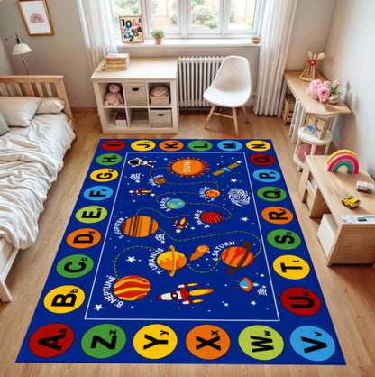 Solar System & ABC Alphabet Kids Montessori Rug