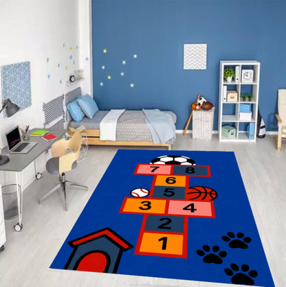 Hopscotch Rug for Kids Washable Non-slip