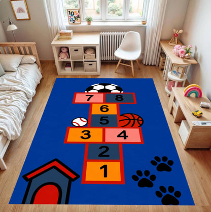 Hopscotch Rug for Kids Washable Non-slip