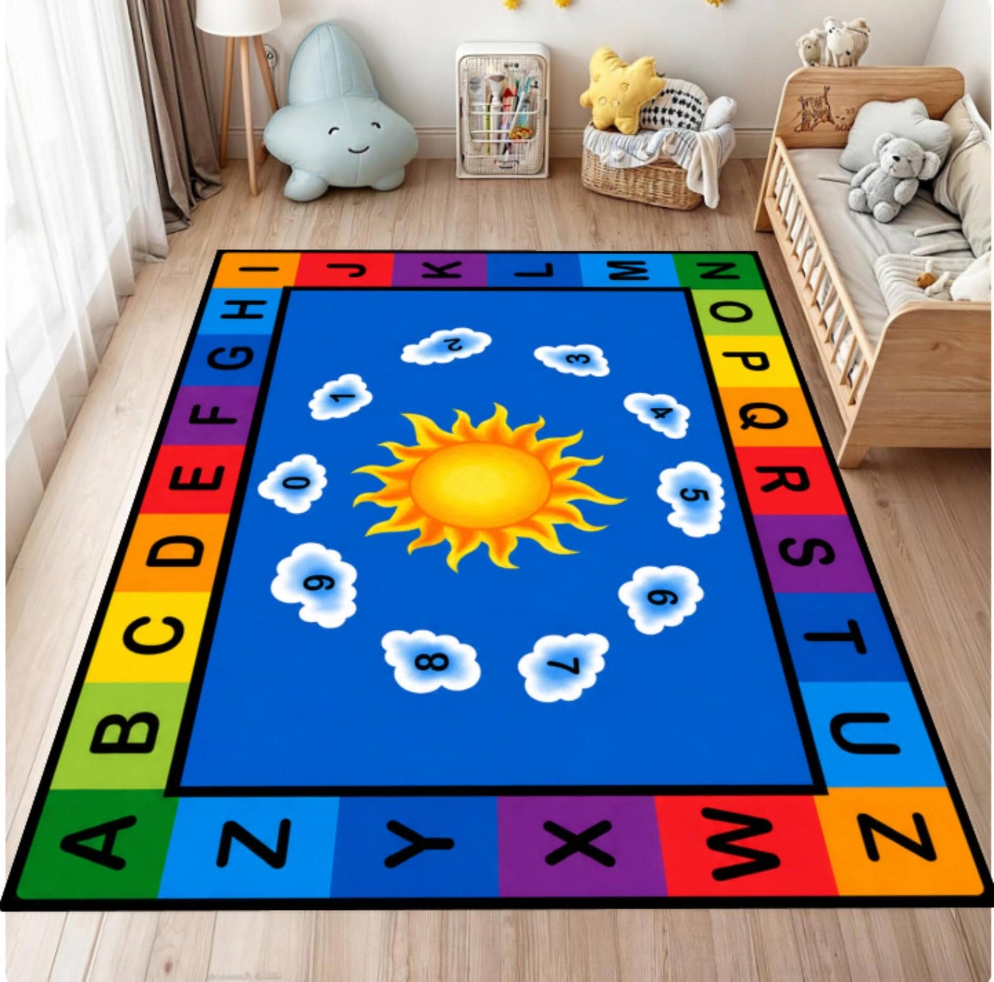 Learning Rug Alphabet Washable Non-slip Montessori Rug
