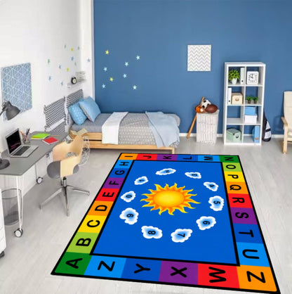 Learning Rug Alphabet Washable Non-slip Montessori Rug