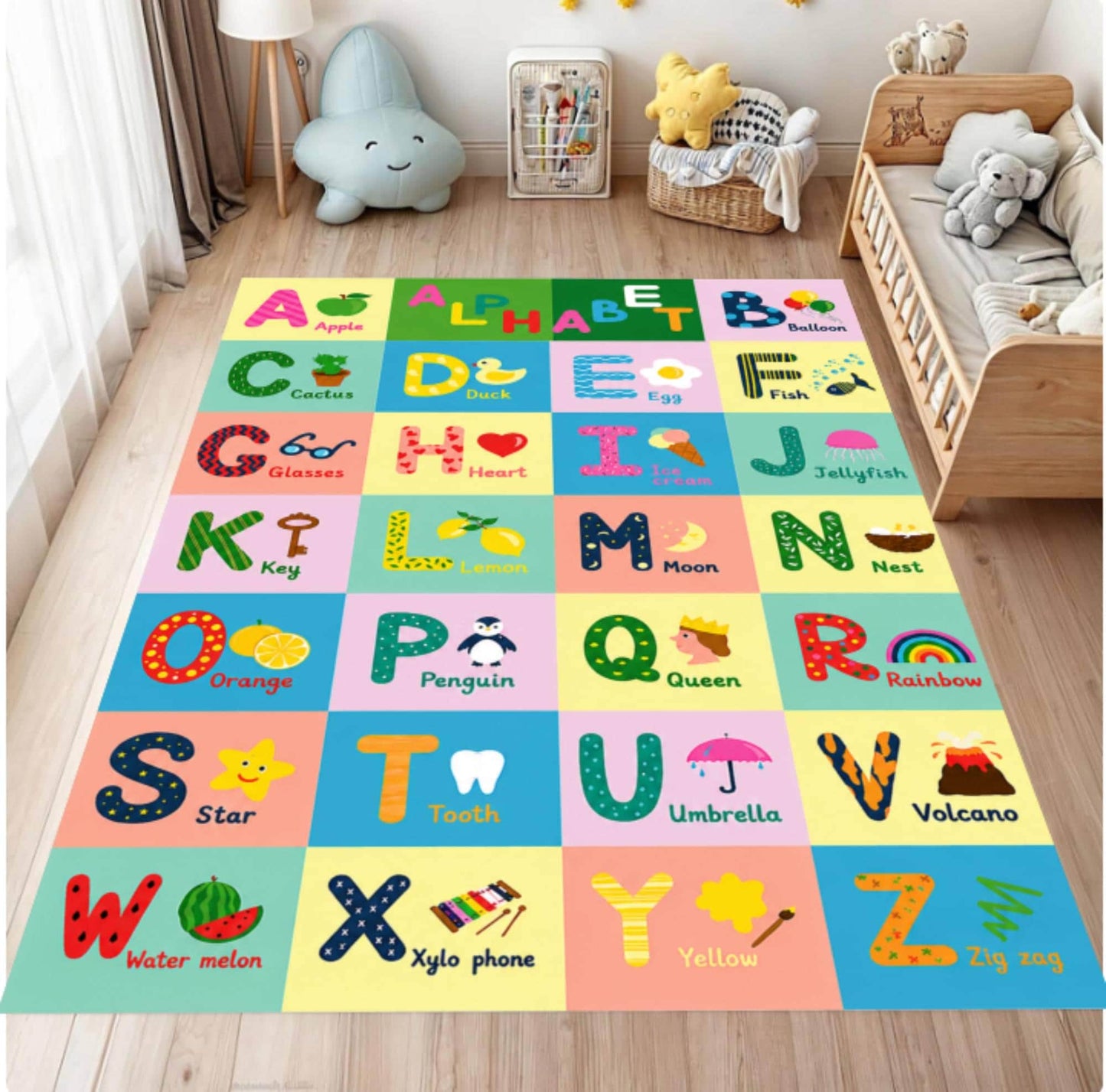 Montessori Learning Rug Alphabet Educational ABC