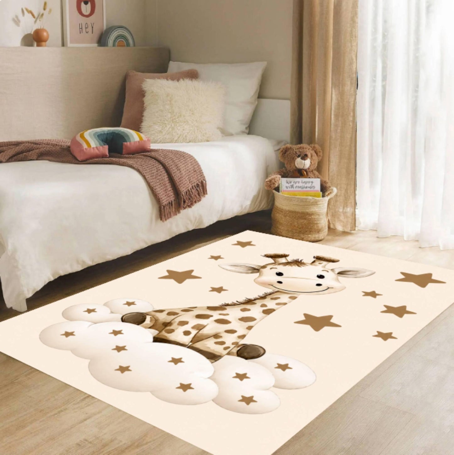 Giraffe Safari Kids Room Rug